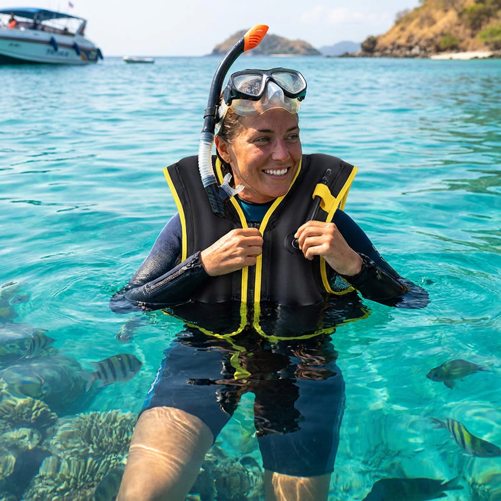 Inflatable Snorkeling Life Vest lifestyle