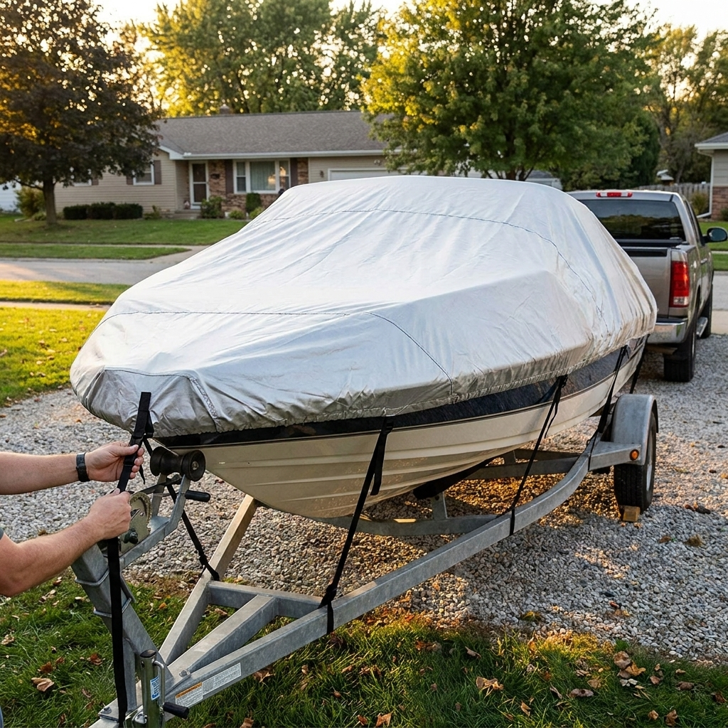 Waterproof UV Boat Cover lifestyle