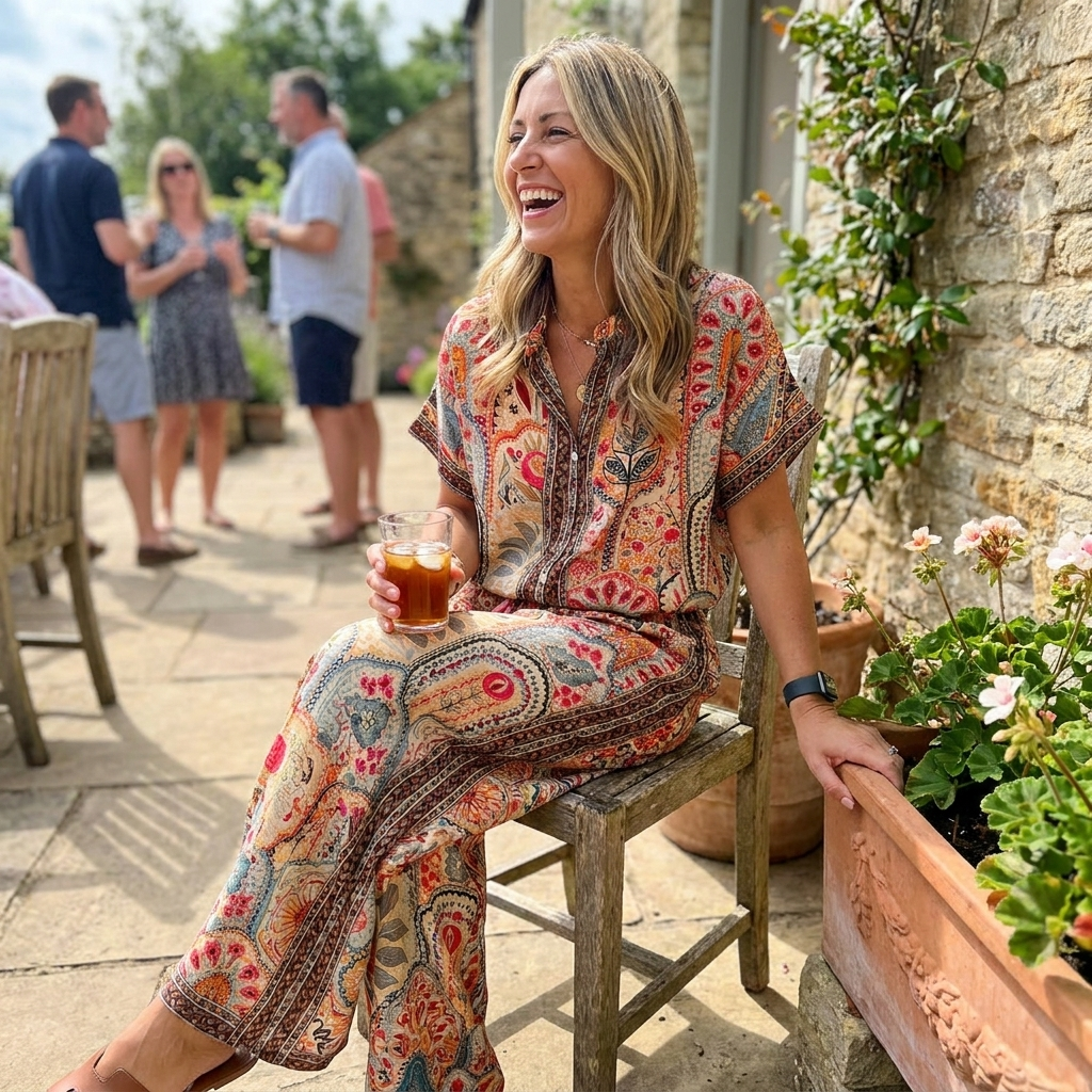 Women's Boho Print Beach Shirt lifestyle