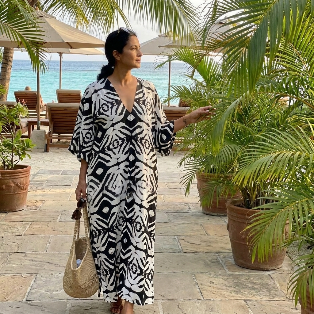 Drawstring Beach Cover-Up lifestyle